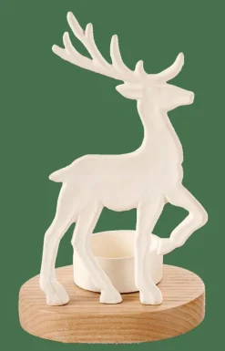 CASA SCANDY DEER Porte-bougie Chauffe-plat Blanc, Naturel* Porte-Bougies