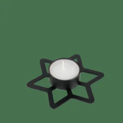 CASA STAR Support Bougie Chauffe-plat Noir* Porte-Bougies