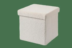 CASA STOR Pouf Pliable Avec Rangement Blanc* Kids|Poufs De Rangement