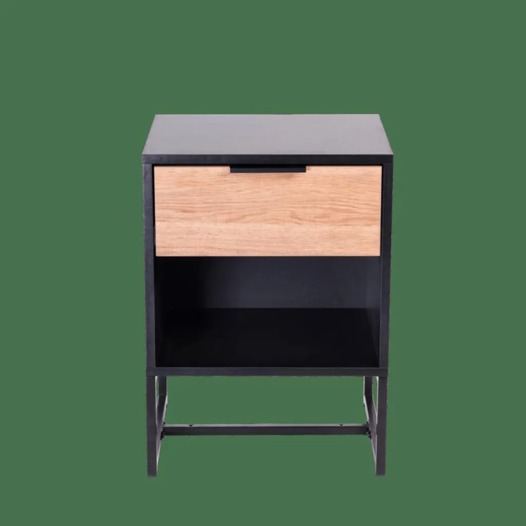 CASA TRENTON Table De Chevet Noir, Naturel* Tables De Chevet|Commodes