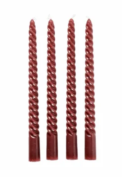 CASA TWIST Bougies Torsadées Set De 4 Orange* Bougies