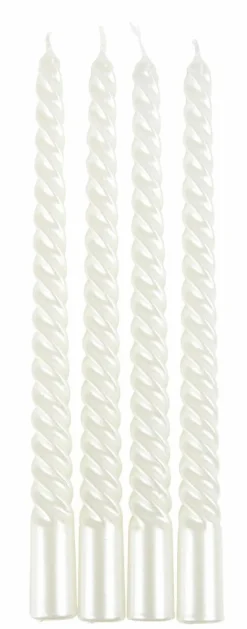 CASA TWIST Bougies Torsadées Set De 4 Rouge* Bougies