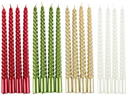 CASA TWIST Bougies Torsadées Set De 4 Rouge* Bougies