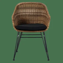 CASA VIENNA Chaise De Salle à Manger Noir, Naturel* Chaises De Salle À Manger|Chaises De Jardin