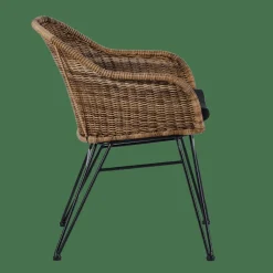 CASA VIENNA Chaise De Salle à Manger Noir, Naturel* Chaises De Salle À Manger|Chaises De Jardin