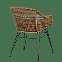 CASA VIENNA Chaise De Salle à Manger Noir, Naturel* Chaises De Salle À Manger|Chaises De Jardin