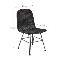 CASA VIENNA Chaise De Salle à Manger Noir* Chaises De Salle À Manger|Chaises De Jardin