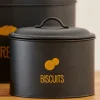 CASA VIRA Boîte Pour Biscuits Noir* Boîtes Métalliques|Boîtes De Conservation