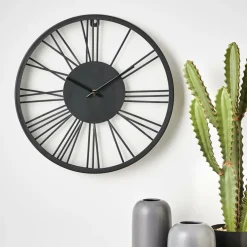 CASA WHEEL Horloge Murale Noir* Horloges