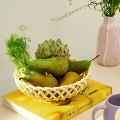 CASA WOVY Plat à Fruits Jaune Clair* Accessoires De Cuisine