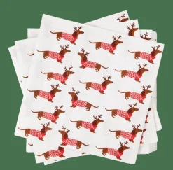 CASA X-MAS DOG Set De 20 Serviettes Multicolore* Serviettes