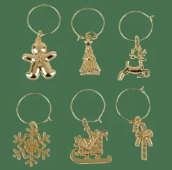 CASA X-MAS GLAM Marque Verre Set De 6 Doré* Cocktail Accessoires