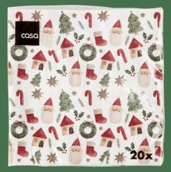 CASA X-MAS VIBE Set De 20 Serviettes Multicolore* Serviettes