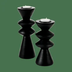 CASA ZIGZAG Support Bougie Chauffe-plat Noir* Porte-Bougies|Halloween